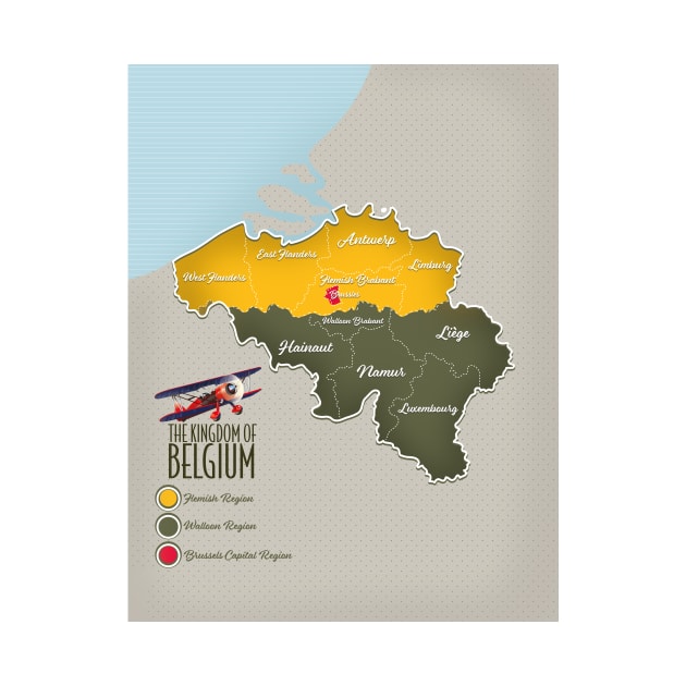 Kingdom of Belgium beautiful map by nickemporium1