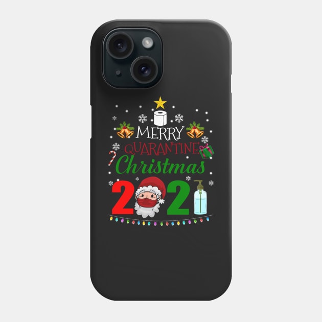 Merry Quarantine Christmas 2021 Santa Claus Face Mask Matching Xmas Phone Case by CasperX10