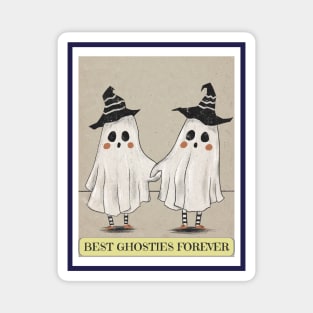 Best ghosties forever funny retro halloween best friends costumes saying Magnet