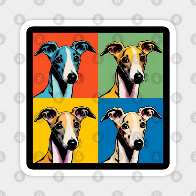 Pop Retro Whippet Art  - Cute Puppy Magnet by PawPopArt