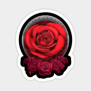 Gothic Red Rose Magnet