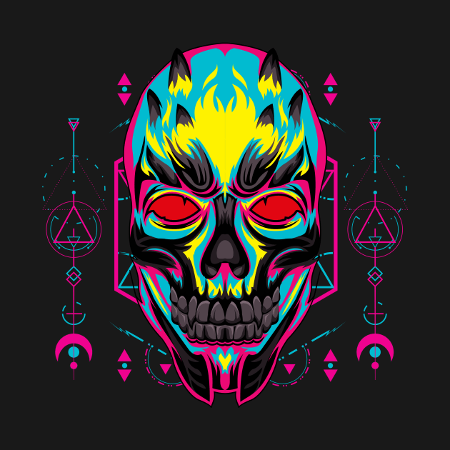 skull head popart by SHINIGAMII