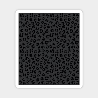 Black and Charcoal Grey Leopard Cheetah Spots Print Magnet