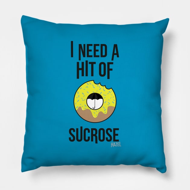 Umbrella academy doughnut and quote design Pillow by colouredwolfe11