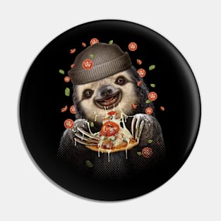 SLOTH LOVES PIZZA Pin