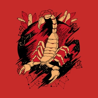 Red and Cream Cosmic Scorpion T-Shirt