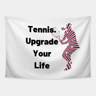 US Open Tennis USA Flag Silhouette Tapestry