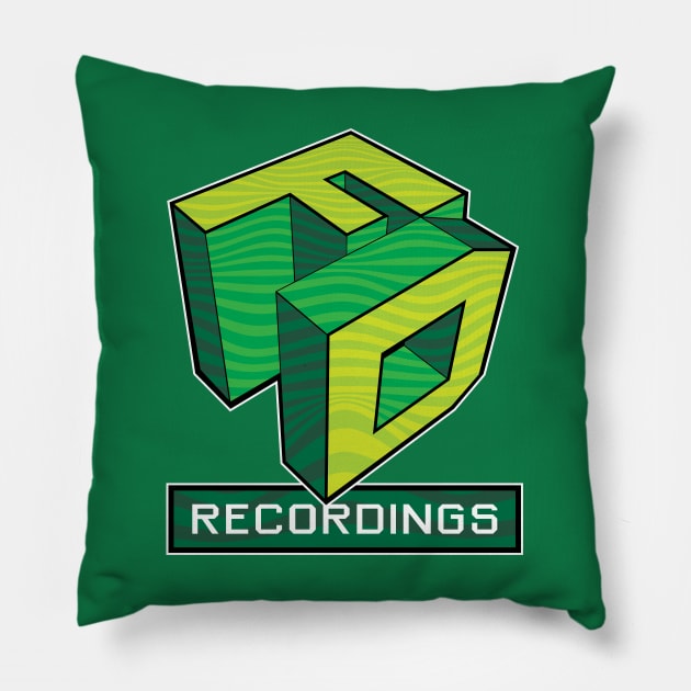 Faction Digital Green Wave Pillow by FAKE NEWZ DESIGNS