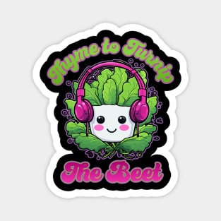 Thyme to Turnip the Beet Chibi Turnip with Headphones Magnet