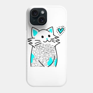 Cats Brighten Up My Heart (Blue) Phone Case