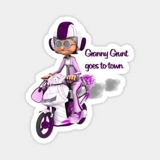 Granny Grunt Goes To Town Magnet