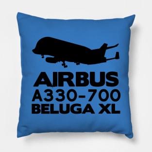 Airbus A330-700 Beluga XL Silhouette Print (Black) Pillow
