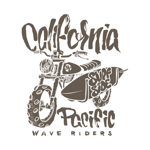 California Pacific Wave Riders - NY Surf Side T-shirts Tees by octanedesigns