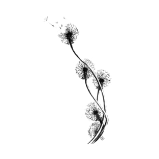 detailed drawing of dandelion clocks T-Shirt