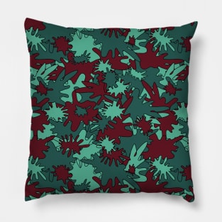 Abstract tropical leaves, grunge camouflage spots background. Trendy Pillow