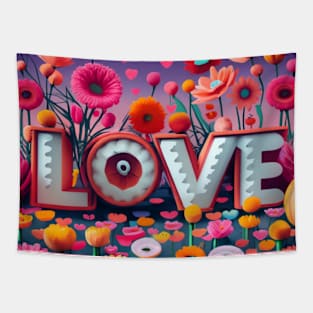 Love Floral Tapestry of Affection Tapestry