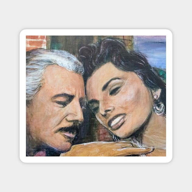 Vittorio De Sica e Sofia Loren Magnet by giovannivescera