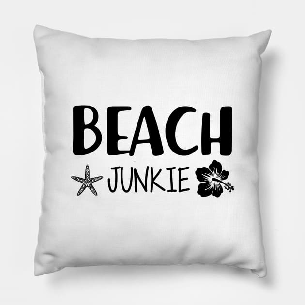 Beach Junkie Pillow by KC Happy Shop