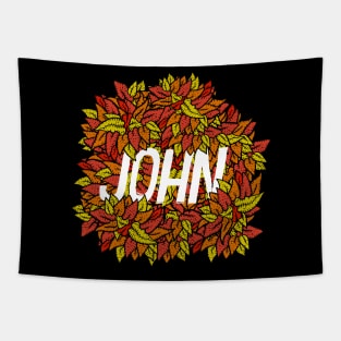 john, name in leaves. johannes. Tapestry