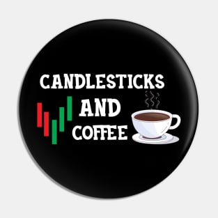 Trader - Candlesticks and Coffee Pin