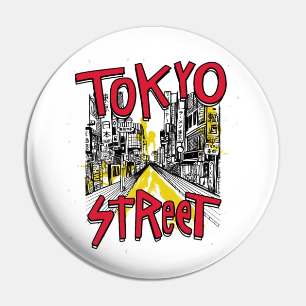 Tokyo street Pin by FunnyHedgehog