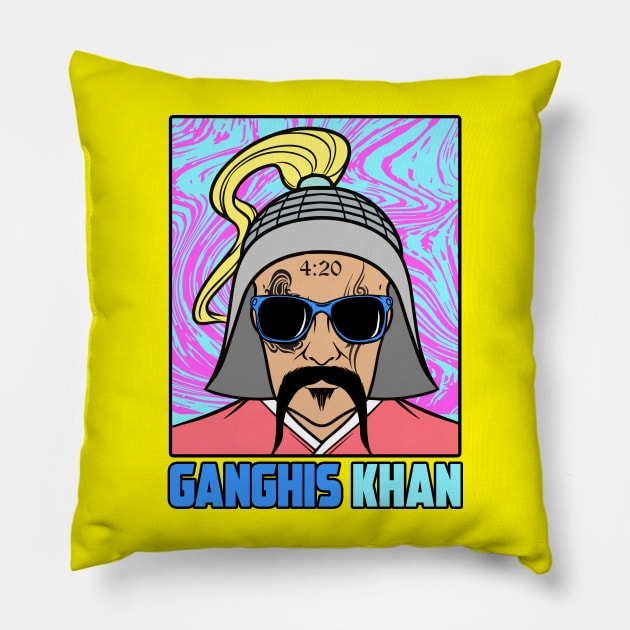 GANG HIS KHAN Pillow by theanomalius_merch