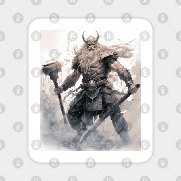 Odin God Valhalla Magnet by FehuMarcinArt