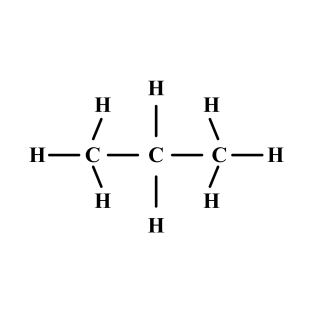 Propane C3H8 gas molecule T-Shirt