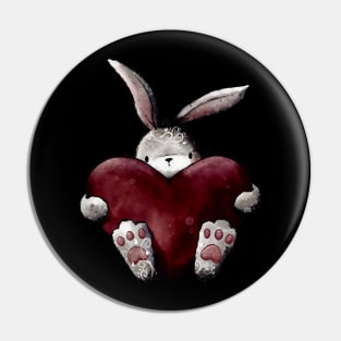 Gothic Emo Love Bunny Pin