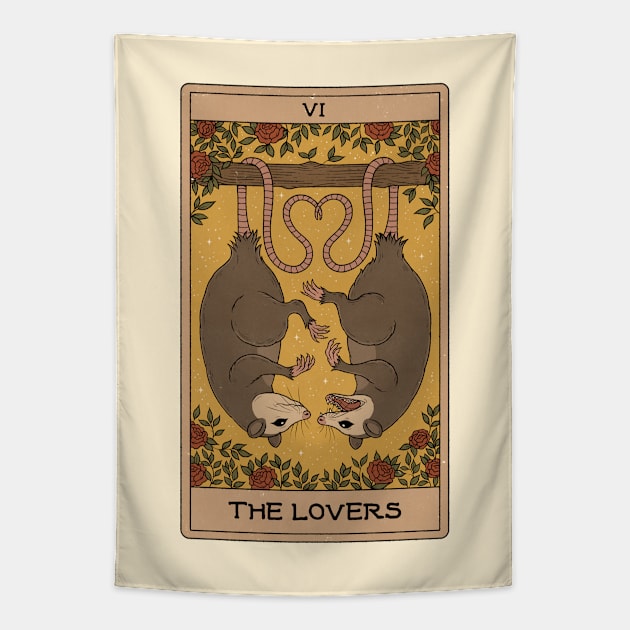 The Lovers - Possum Tarot Tapestry by thiagocorrea