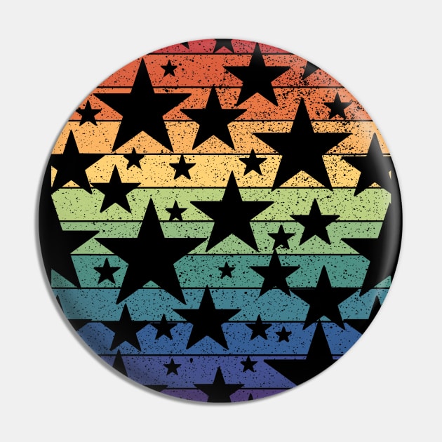 Distressed Gay Pride Stars and Bars Pin by Muzehack