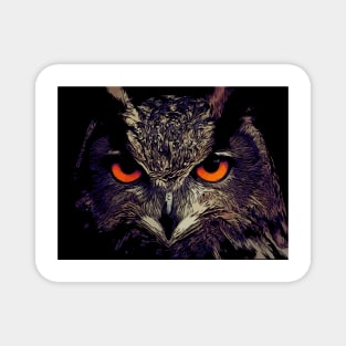 cool owl comic style Magnet