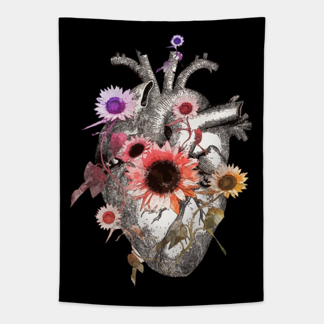 Floral heart 28 Tapestry by Collagedream