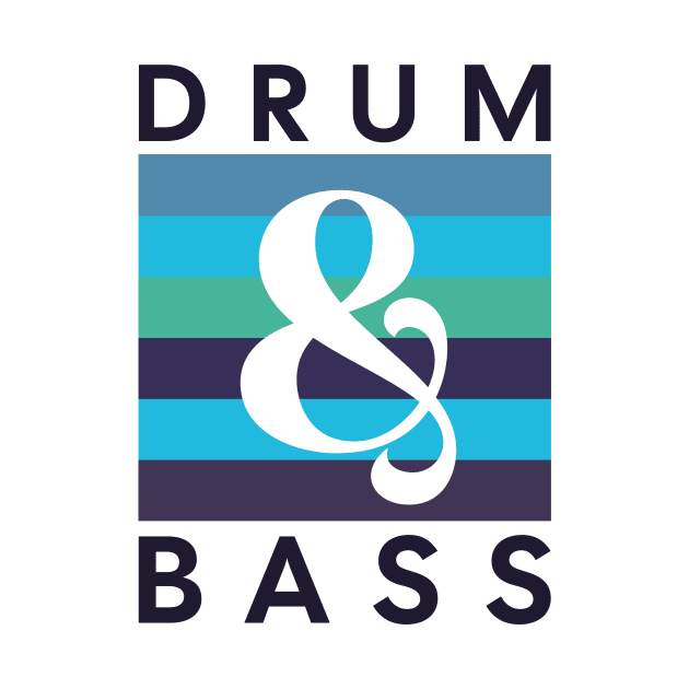 DRUM & BASS  - Blue Rainbow (light print) by DISCOTHREADZ 