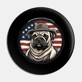 Patriotic Pug Pin