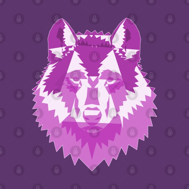 Geometric Pink Wolf by Kikabreu