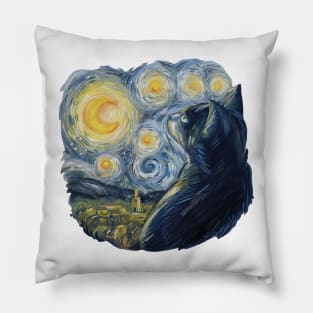 Van Gogh Cat Pillow