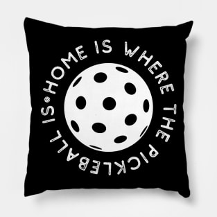 Home Is Where The Pickleball Is - White Circle Design - Sport Pillow