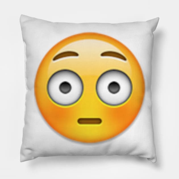 flushed face Pillow by Emoji