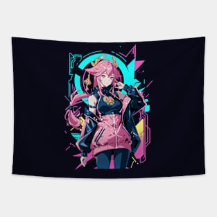 techwear girl cyberpunk 2 Tapestry