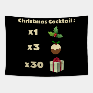 Christmas Cocktail, Cocktail recipe, Holly, Christmas Pudding, Christmas Gift, Funny Cocktail Stickers Tapestry