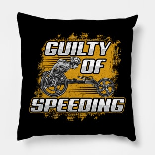 Guilty Of Speeding Wheelchair Racing Wheelchair Runner Pillow