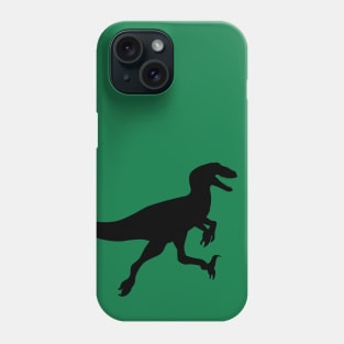 Utahraptor Jumping Black Silhouette Dinosaur Phone Case