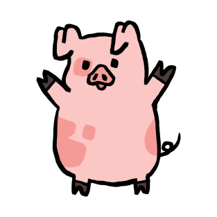 Happy Cute Cartoon Piggy T-Shirt