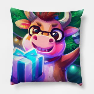 Cute Ox Drawing Pillow