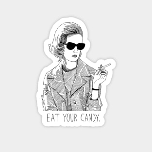 Betty "Eat Your Candy" Original B/W Design Magnet