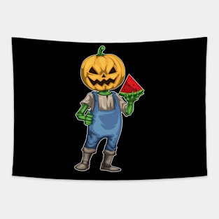 Jack O Lantern Halloween Watermelon Tapestry