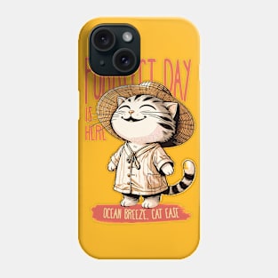 Purrfect Day Summer Bliss Tee - Cat Comfort Ocean Breeze Phone Case