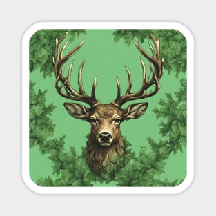 Large Buck with Huge Antlers very Majestic with Forest Scenery Magnet