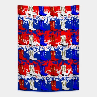 Fourth Of July American Cowboy Red White And Blue Tapestry